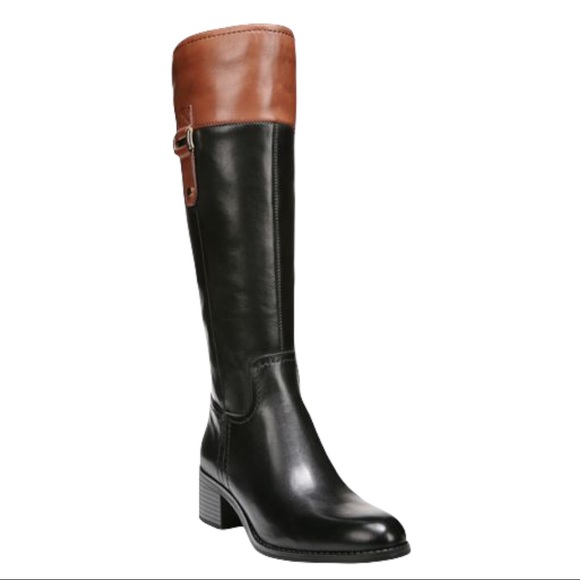Franco Sarto Shoes - Franco Sarto Lizabeth Riding Boots Leather knee Black Brown Heeled Winter